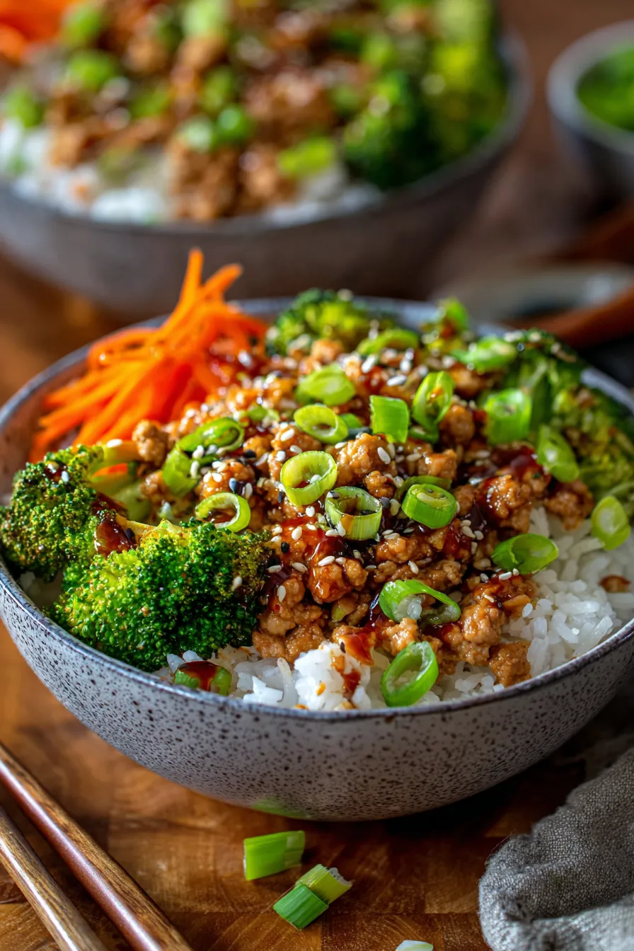 Teriyaki Turkey Rice Bowls (One Pan) - cooking process on sheet pan