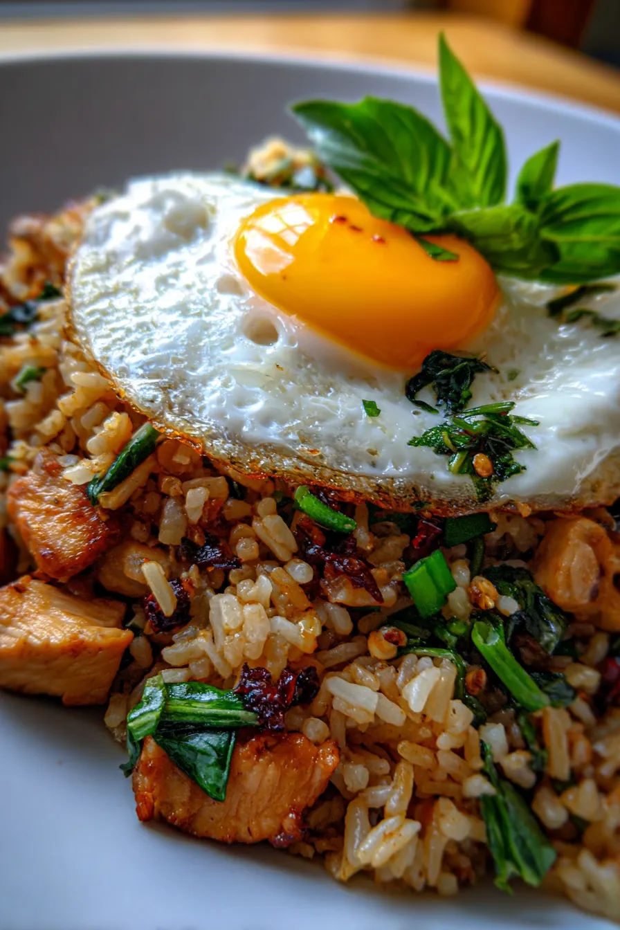 Thai Basil Fried Rice-texture-closeup
