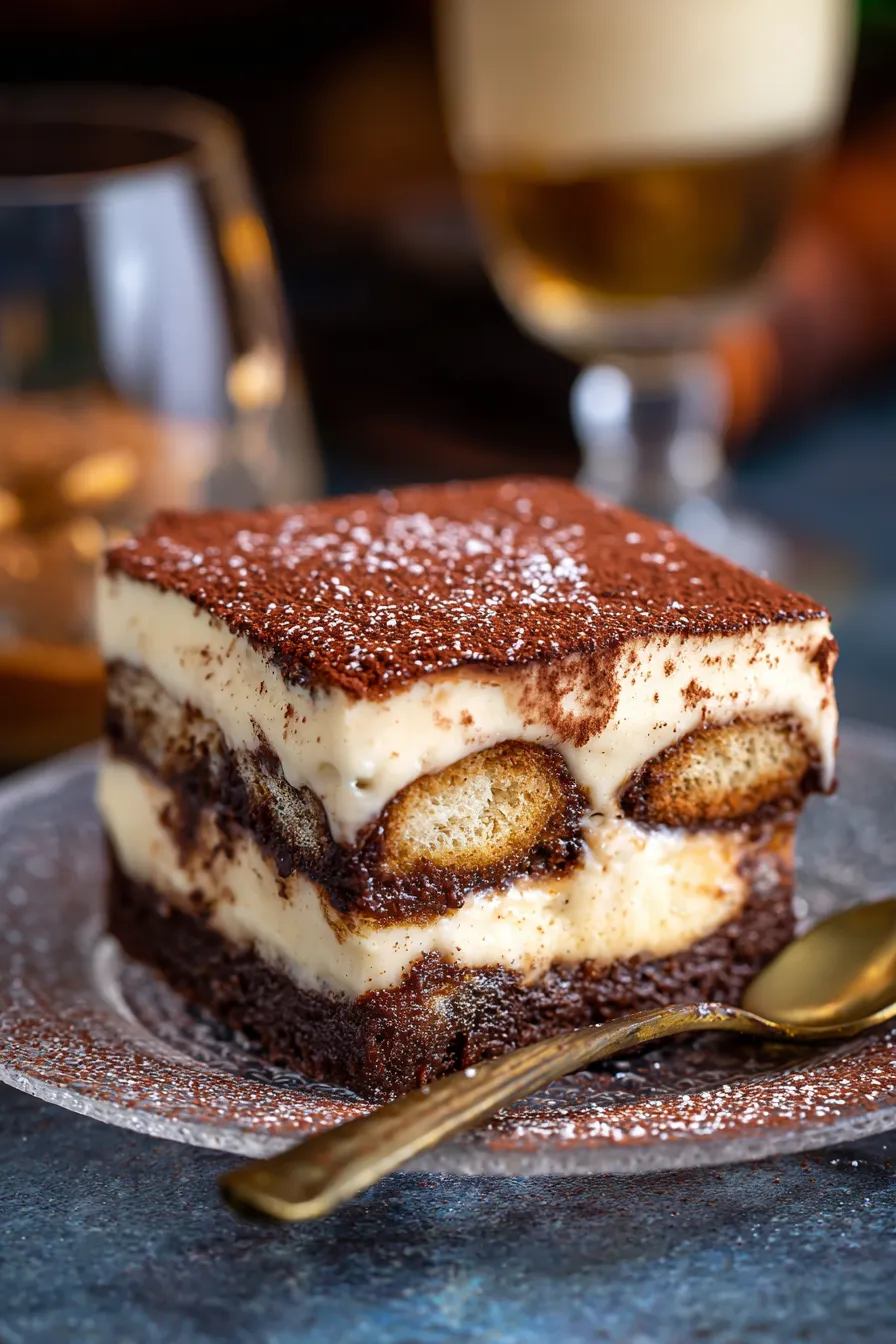 Tiramisu Brownie Layer Dessert-closeup-texture