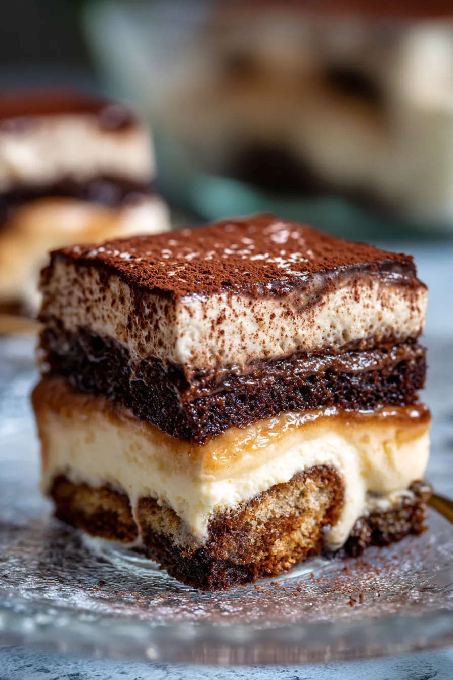 Tiramisu Brownie Layer Dessert-ingredients-artistic