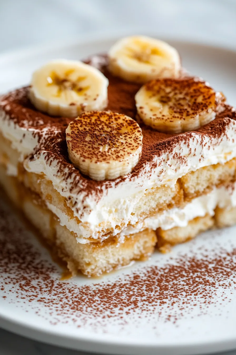 Tiramisu slice close up