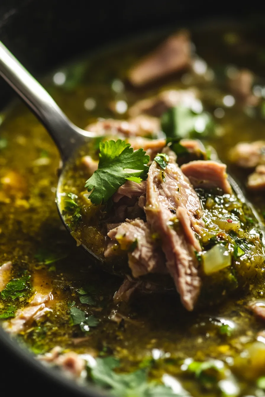 Tomatillo Chili-serving-spoon