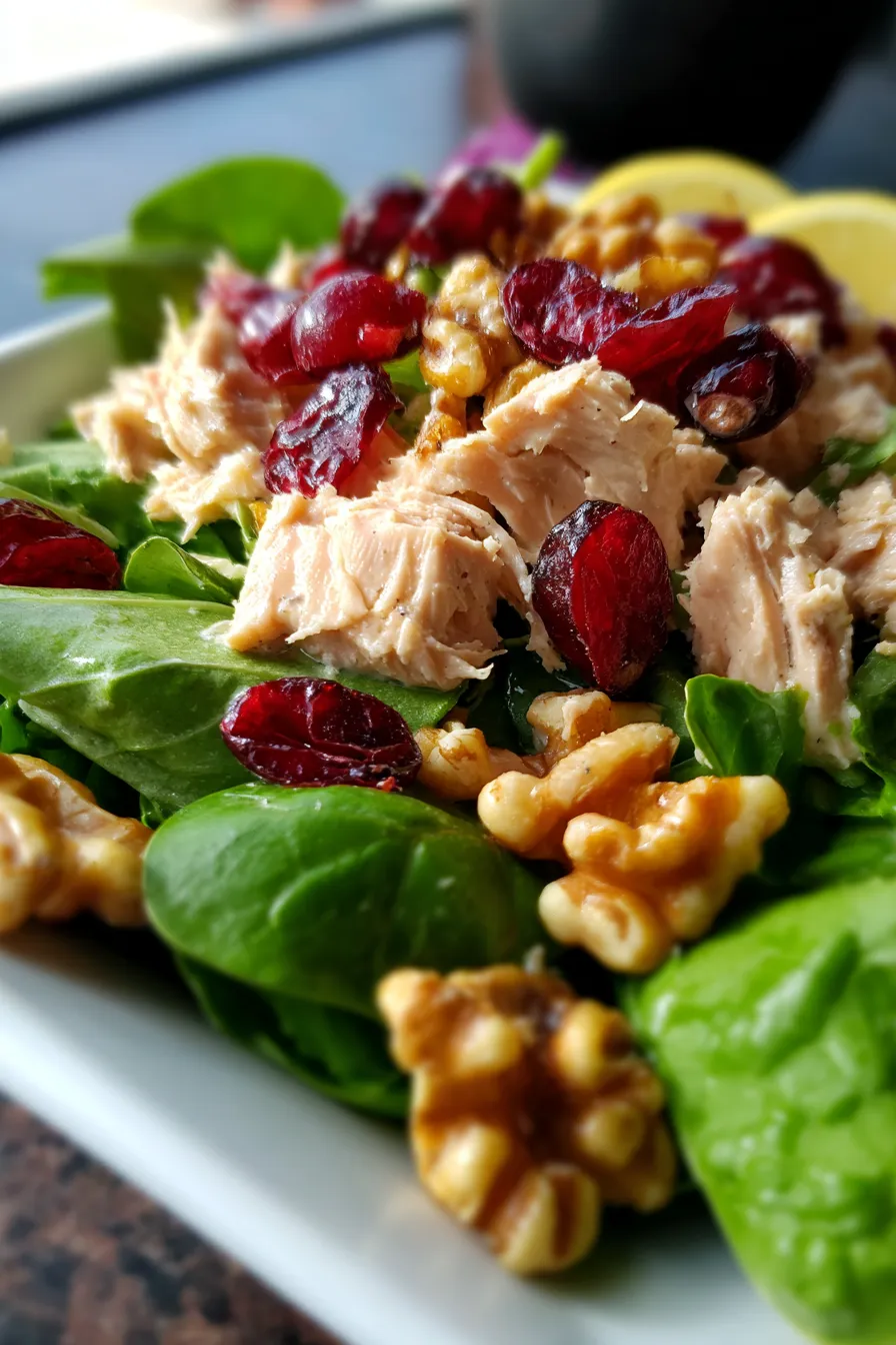 Tuna Salad with Cranberries & Walnuts-sandwich-closeup