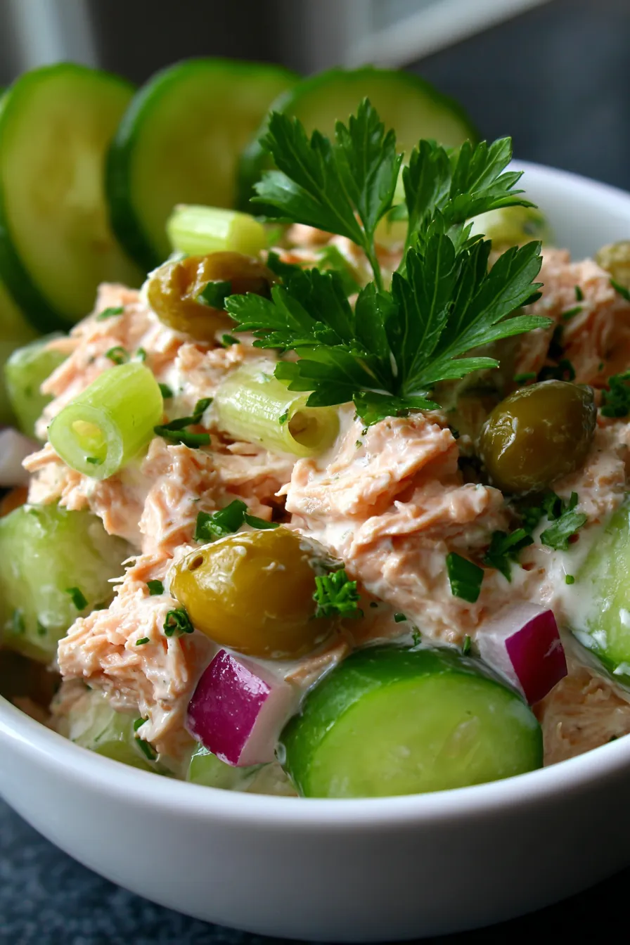 Tuna Salad with Pickles & Relish-ingredients-prep-flatlay