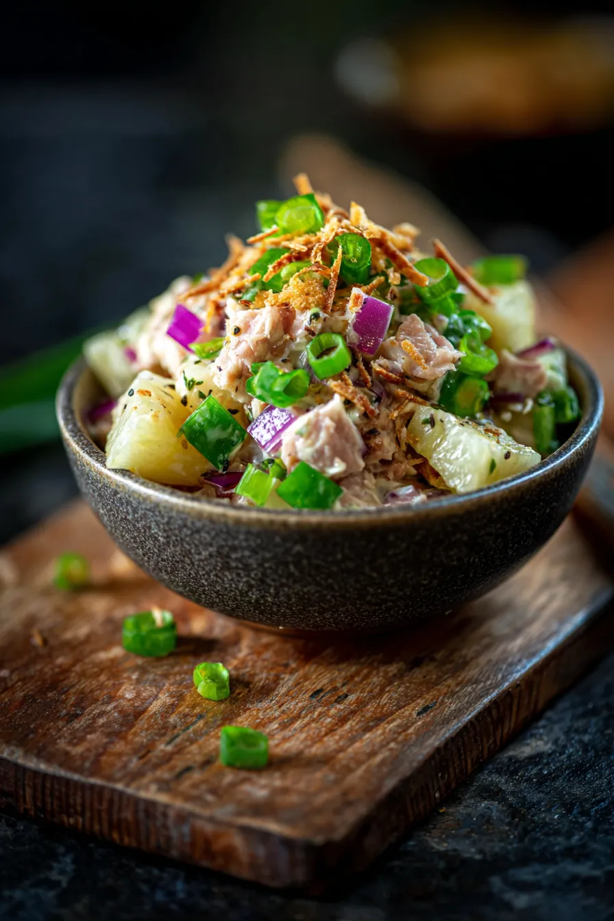 Tuna Salad with Pineapple & Coconut Hint-ingredients-prep