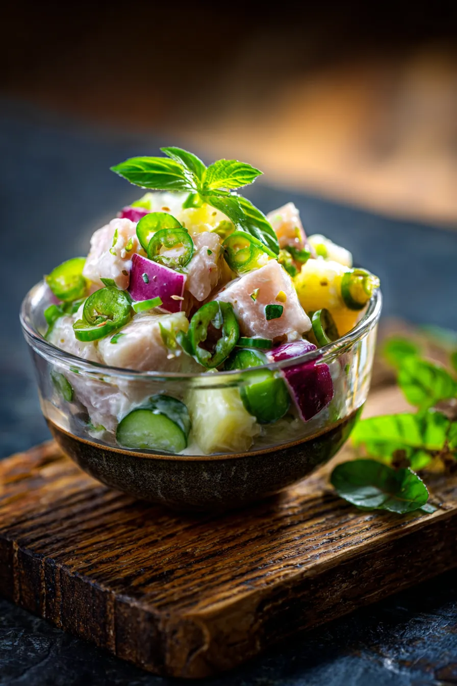 Tuna Salad with Pineapple & Coconut Hint-texture-closeup