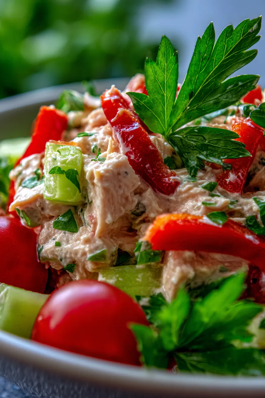 Tuna Salad with Roasted Red Peppers-texture-scoop