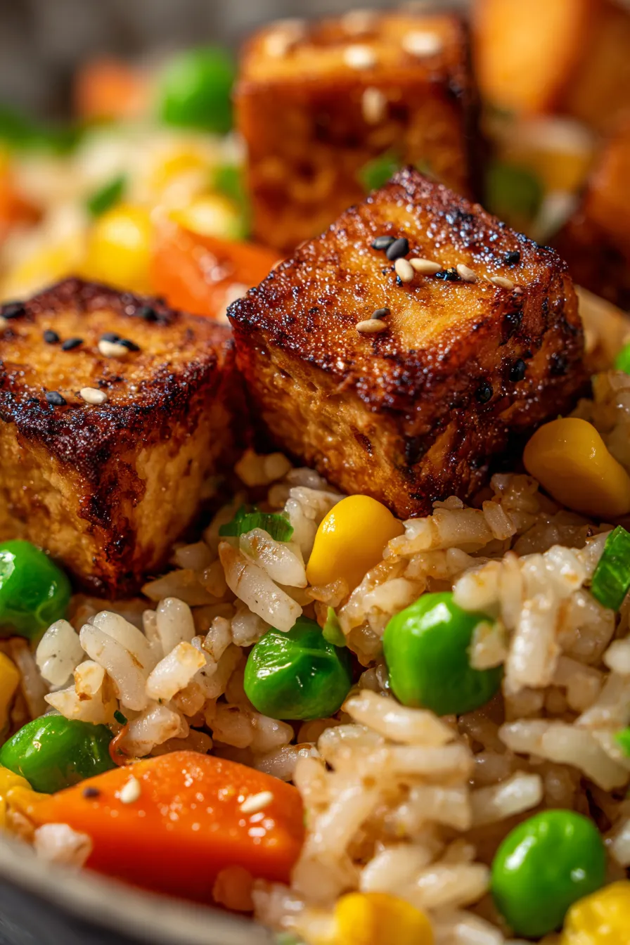 Vibrant Vegetable Fried Rice-closeup-texture