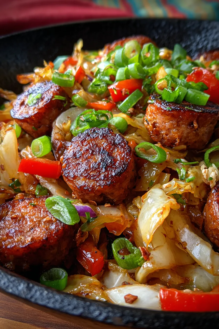 30-Minute Sausage and Cabbage Stir Fry for Families-ingredients-mise-en-place