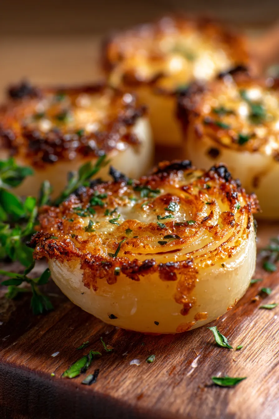 Air Fried Onion Boil with Parmesan Crust-cheesy-texture