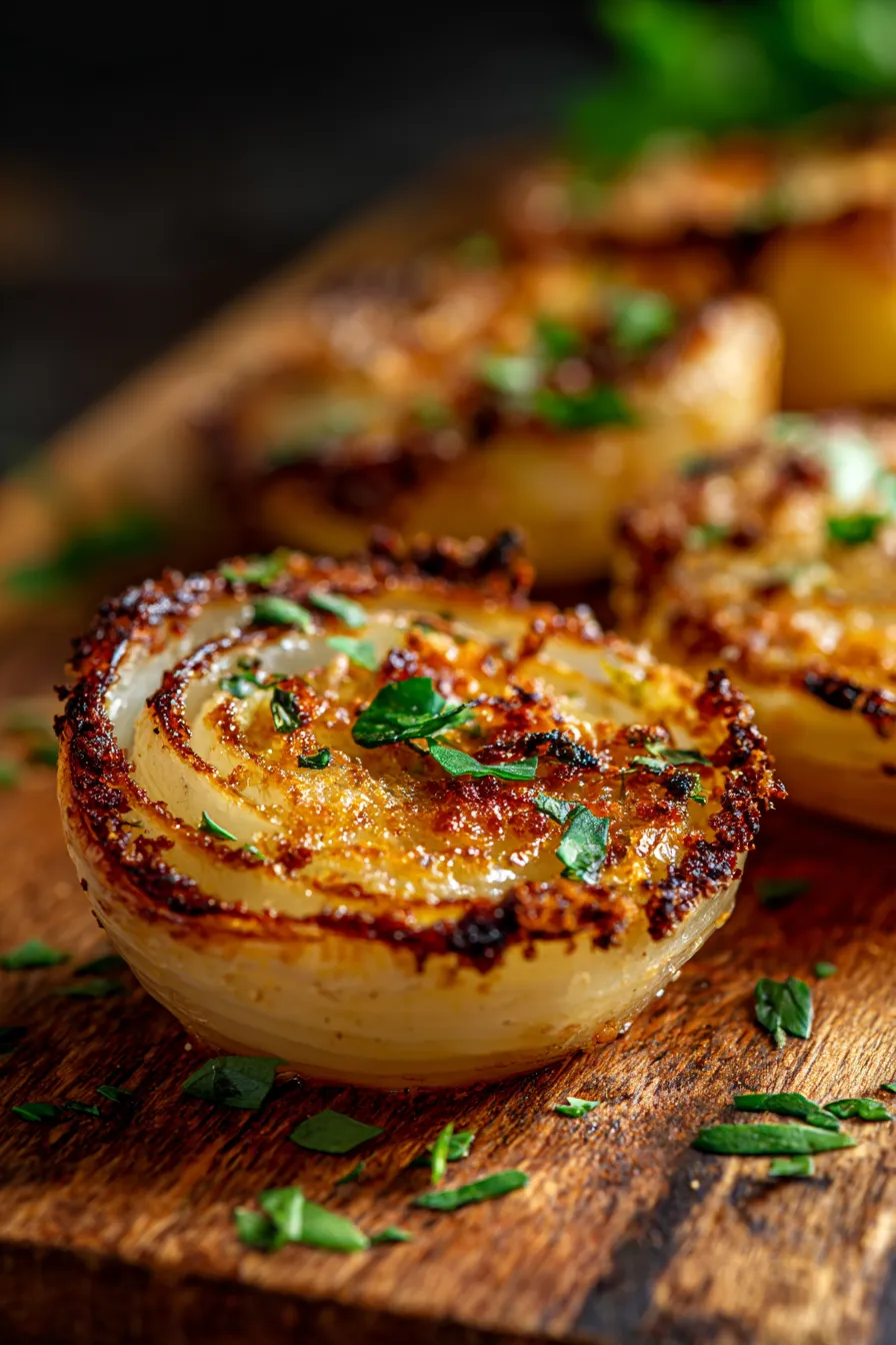 Air Fried Onion Boil with Parmesan Crust-overhead-serving