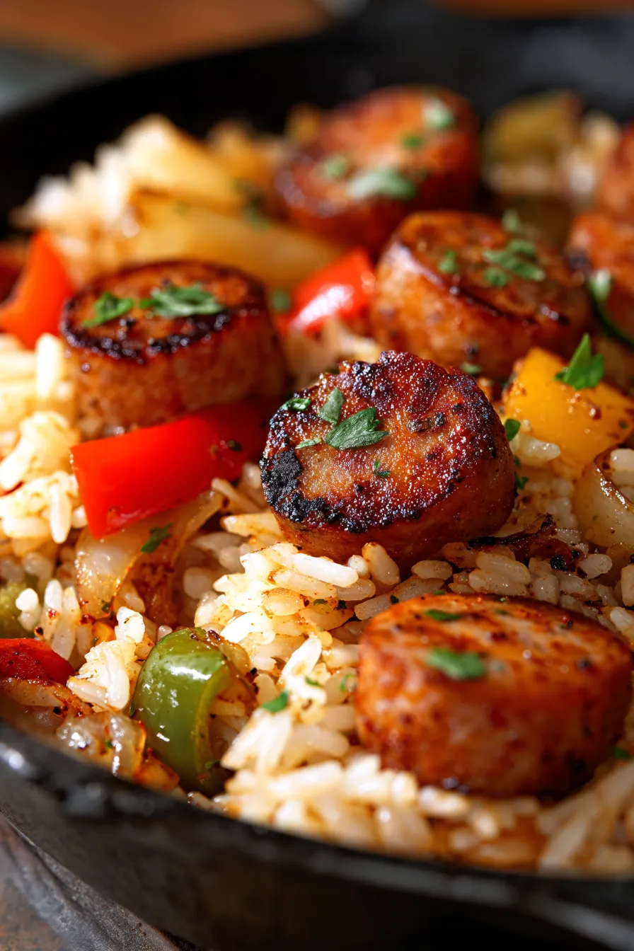 Cajun Sausage and Rice Skillet (One-Pan Dinner)-ingredients-prep