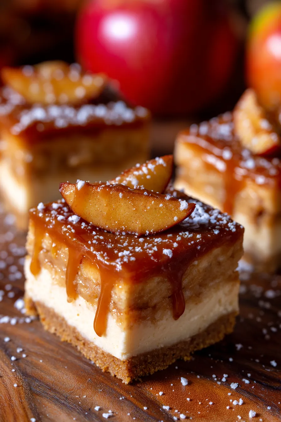 Caramel Apple Cheesecake Bars-ingredients-assembly