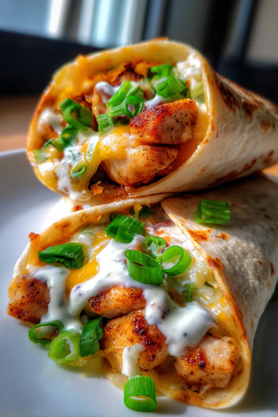 Cheesy Garlic Chicken Wraps-texture-filling-closeup