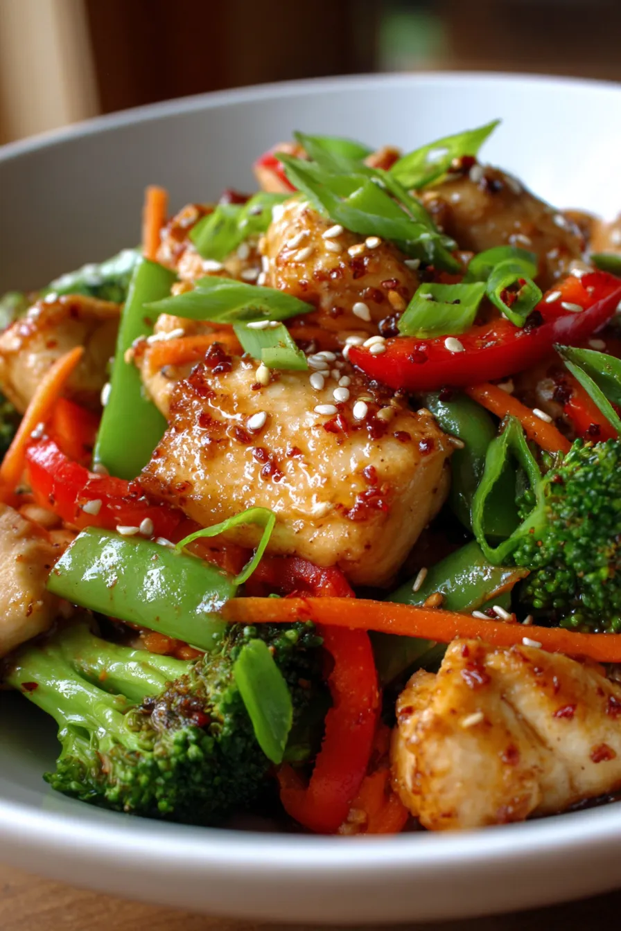 Chicken and Vegetable Stir Fry-serving-bowl