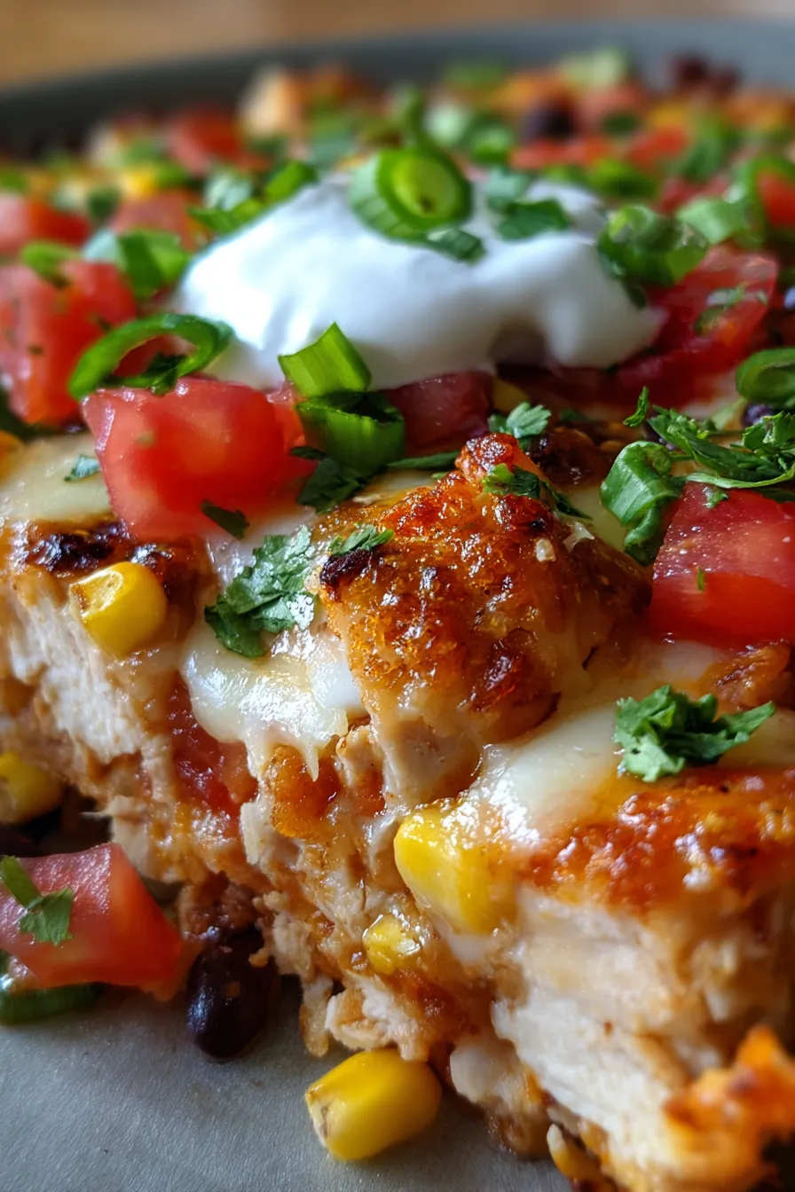 Chicken Burrito Casserole-serving-spoon-comfort-food