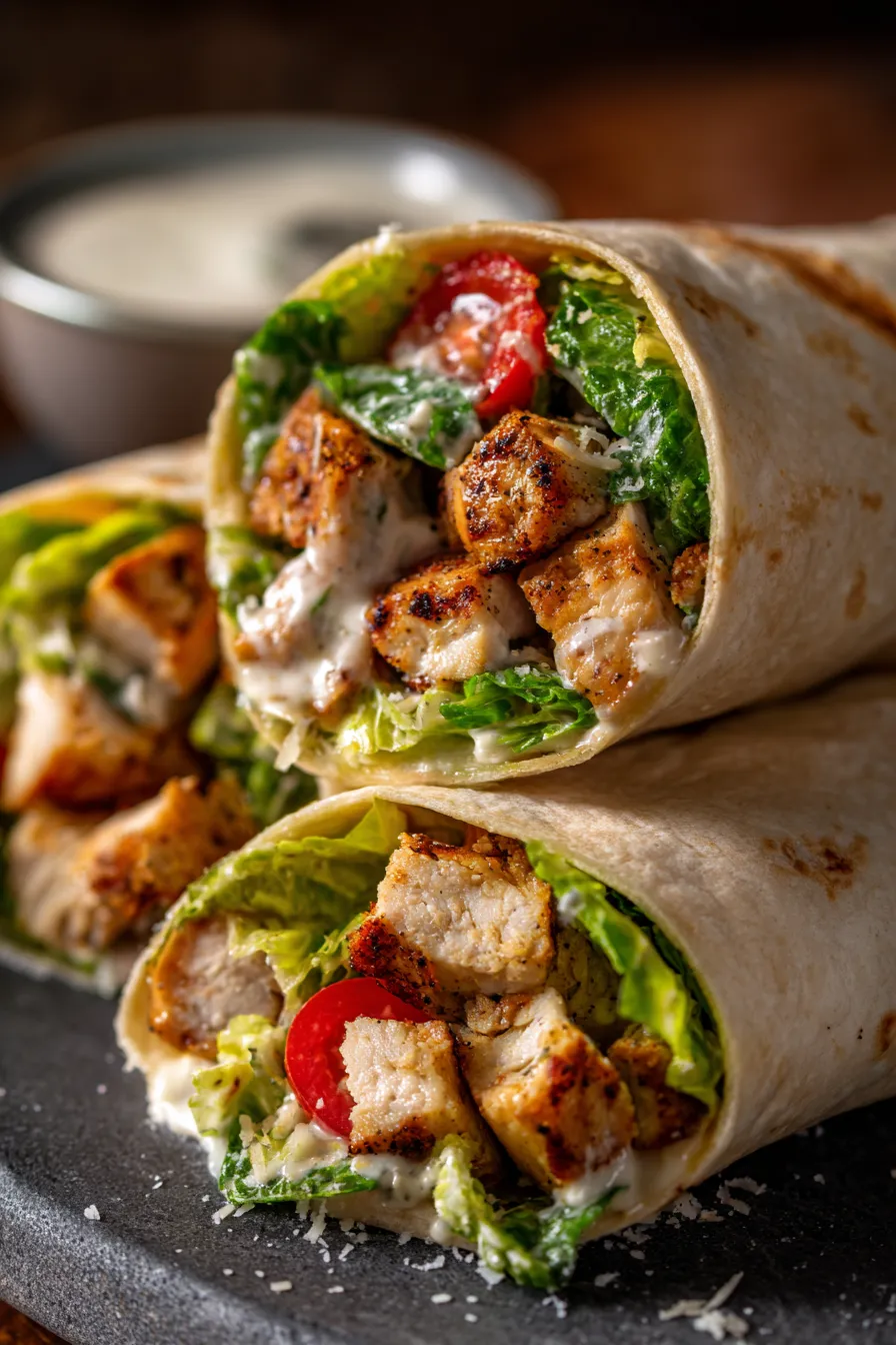 Chicken Caesar Wraps-dinner-table