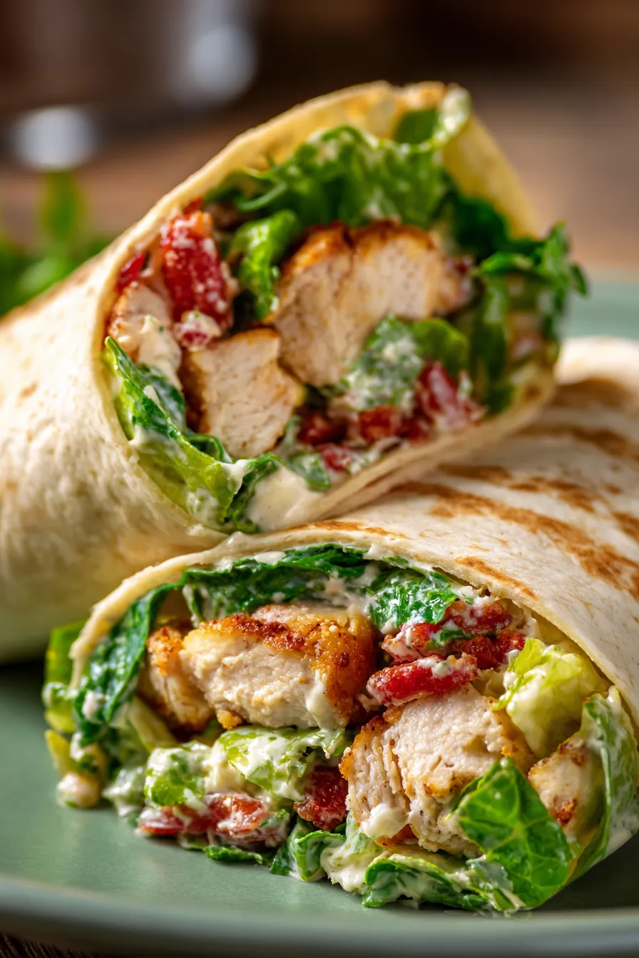 Chicken Caesar Wraps-texture-closeup