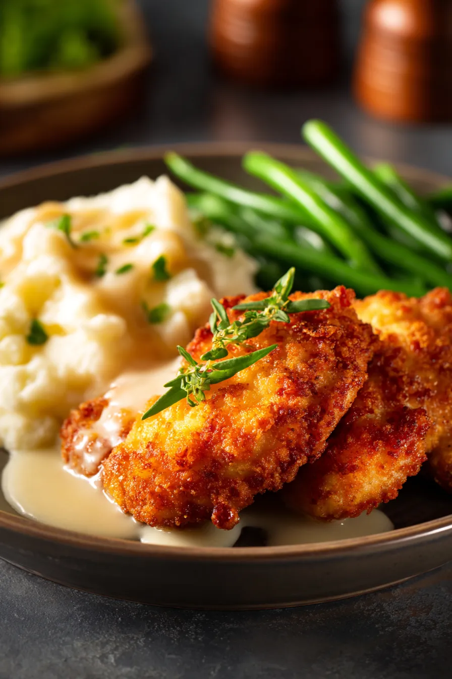 Chicken Fried Chicken-crispycoating-closeup-comfortfood