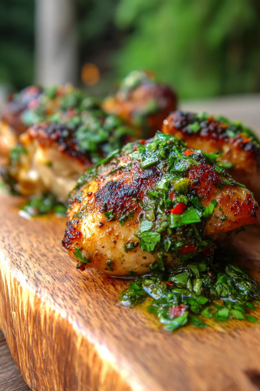 Chimichurri Chicken Thighs (Juicy & Easy Dinner Recipe)-marinade-closeup