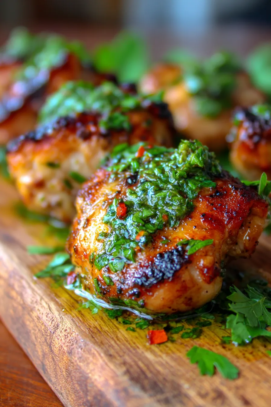 Chimichurri Chicken Thighs (Juicy & Easy Dinner Recipe)-seared-texture