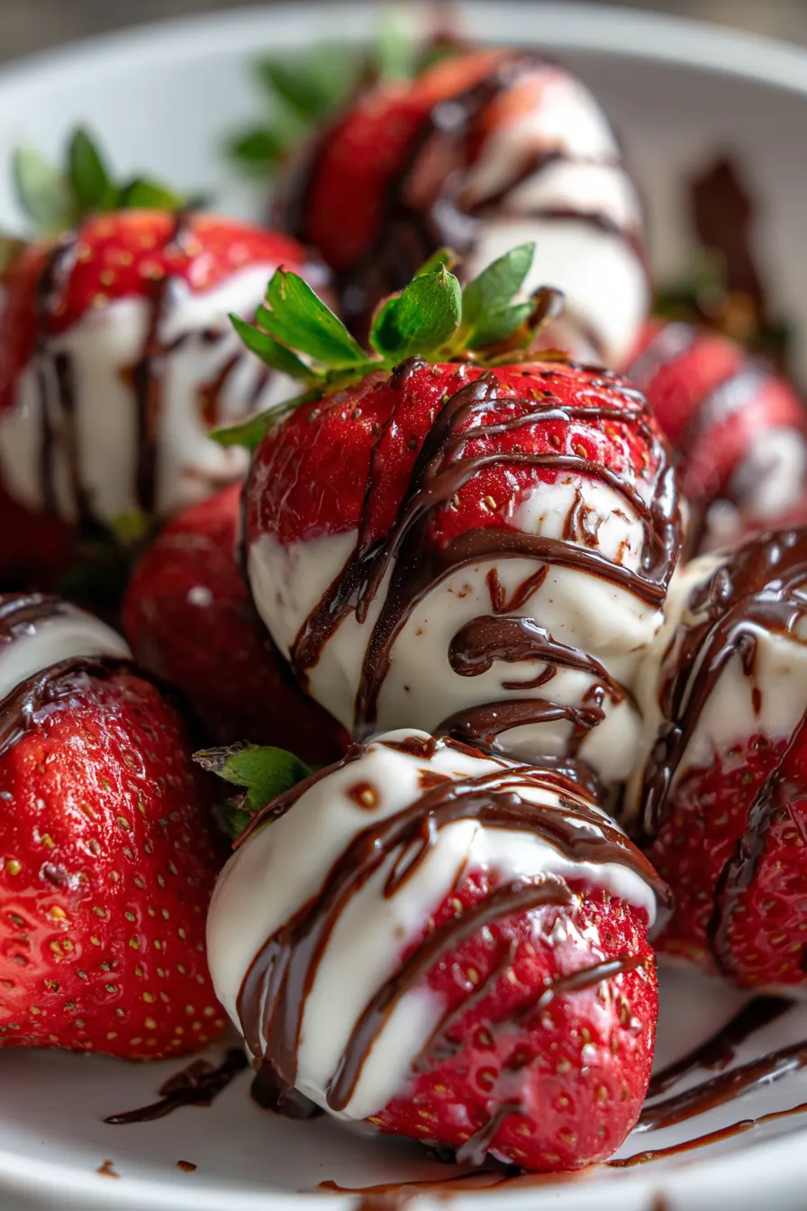Chocolate Strawberry Yogurt Clusters-plated-dessert