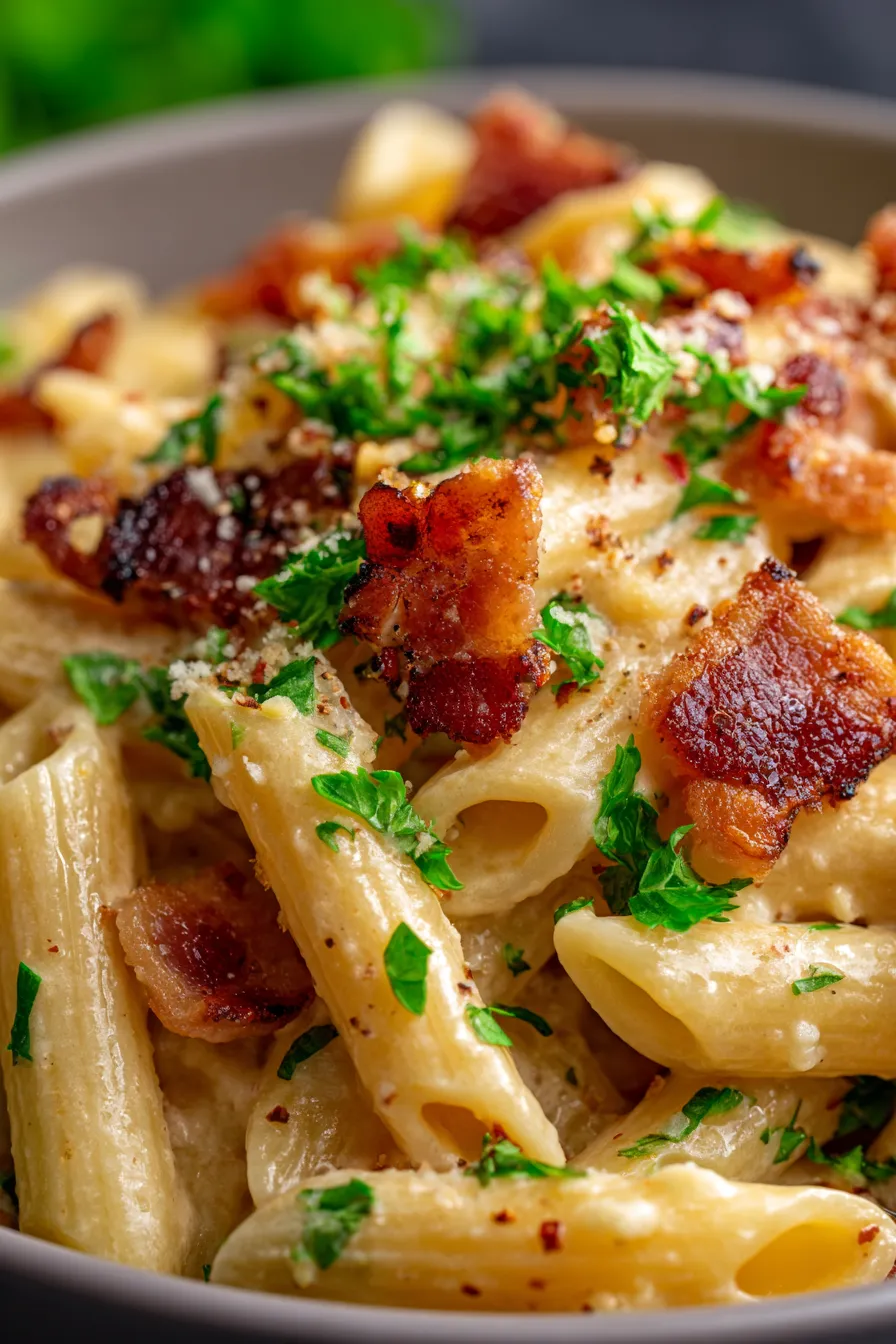 Creamy Bacon Pasta – Comfort Food for Family Nights-served-table