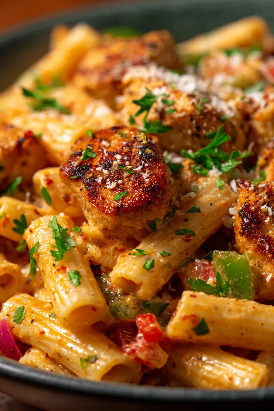 Creamy Cajun Chicken Pasta Skillet-ingredients-arrangement