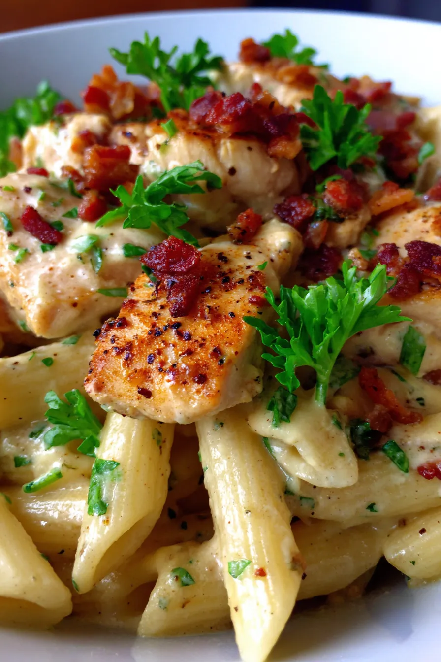 Creamy Chicken Bacon Ranch Pasta-sauce-texture