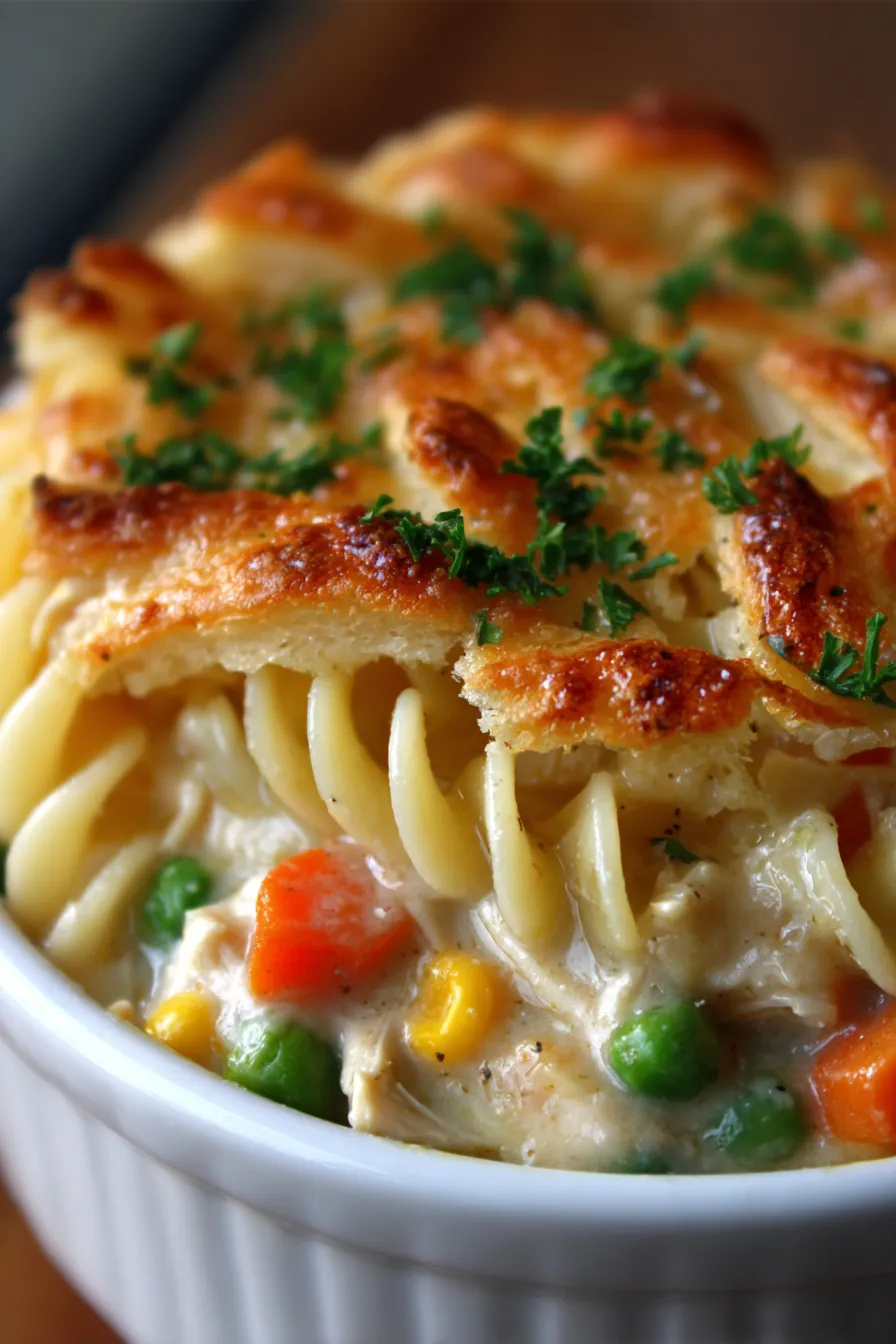 creamy chicken pasta close-up