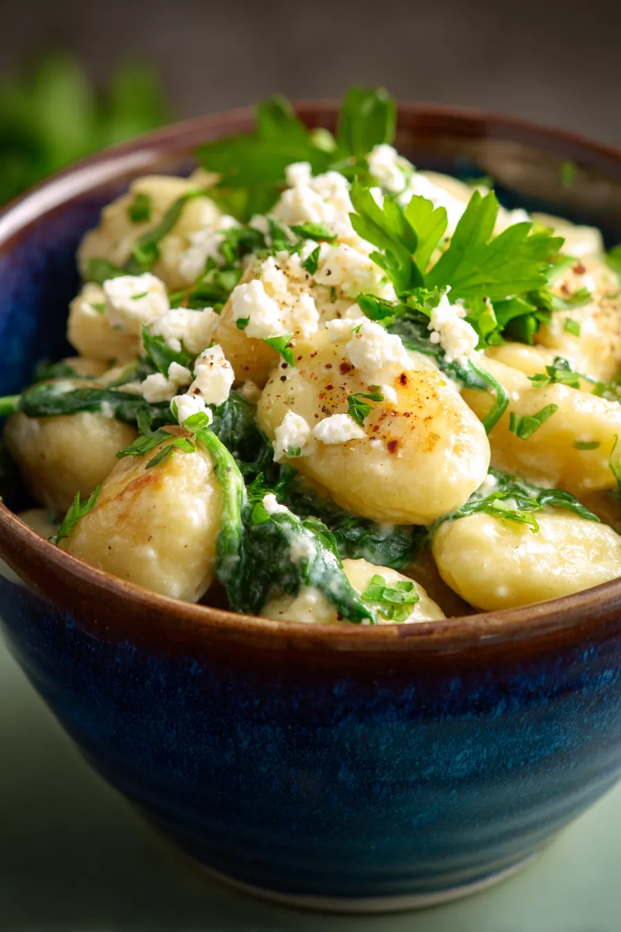 Creamy Gnocchi-bowl-close up-texture
