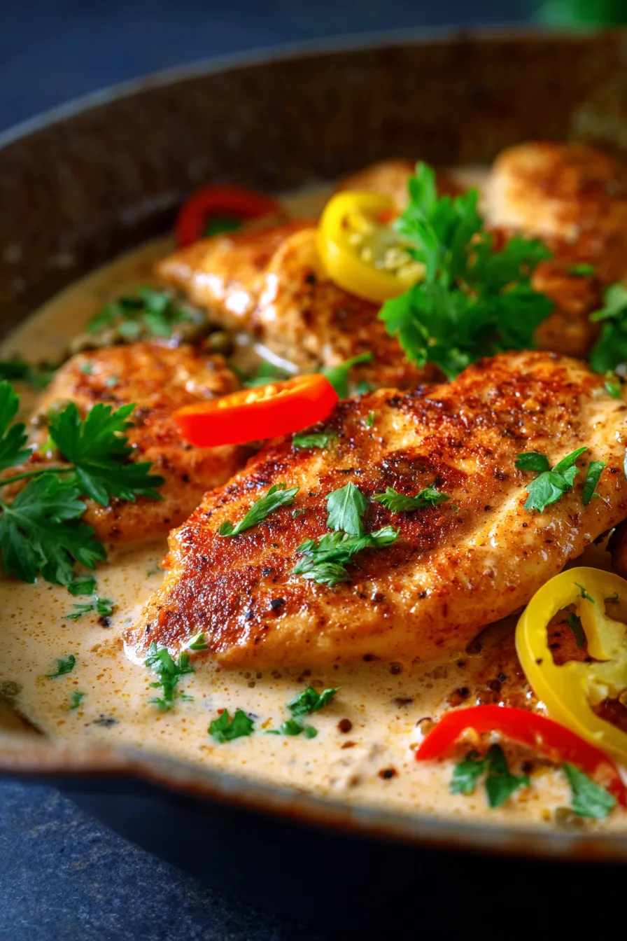 Creamy Pepperoncini Chicken Skillet for Weeknight Comfort-cooking-process