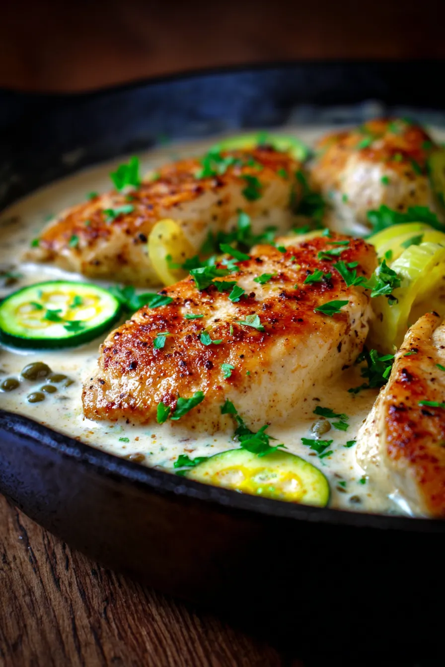 Creamy Pepperoncini Chicken Skillet for Weeknight Comfort-plated-fullshot