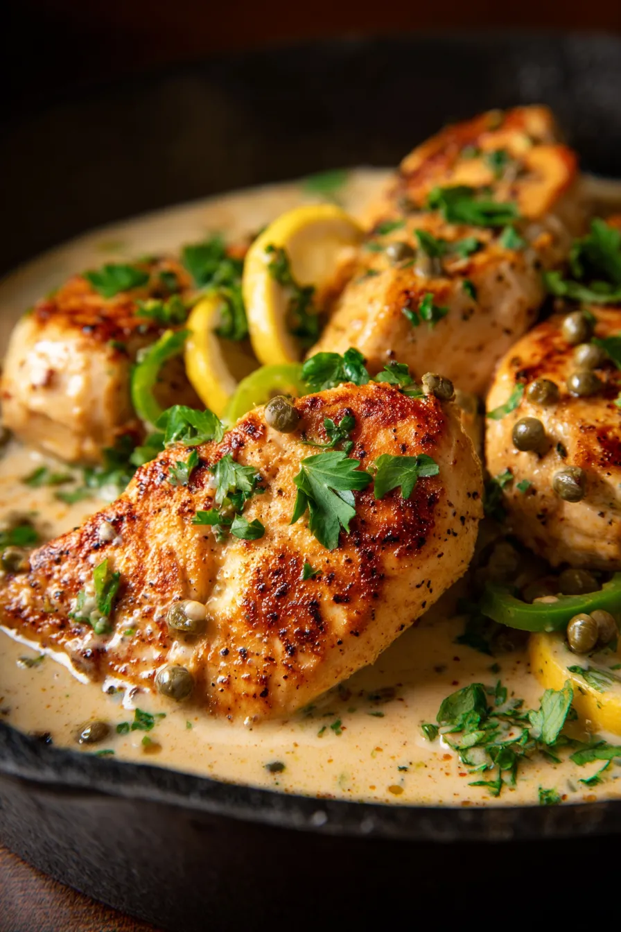 Creamy Pepperoncini Chicken Skillet for Weeknight Comfort-texture-closeup