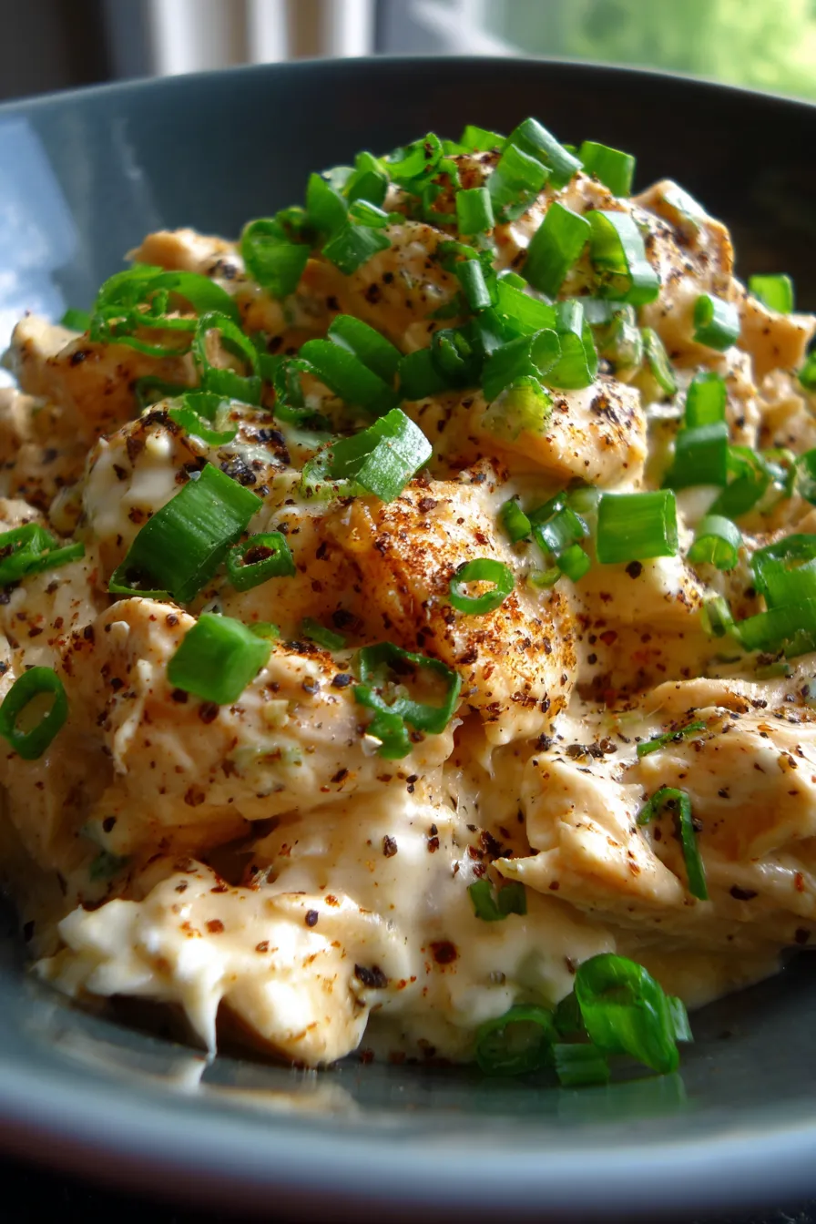 Creamy Ranch Chicken Crockpot Recipe for Easy Dinners-shredded chicken-macro