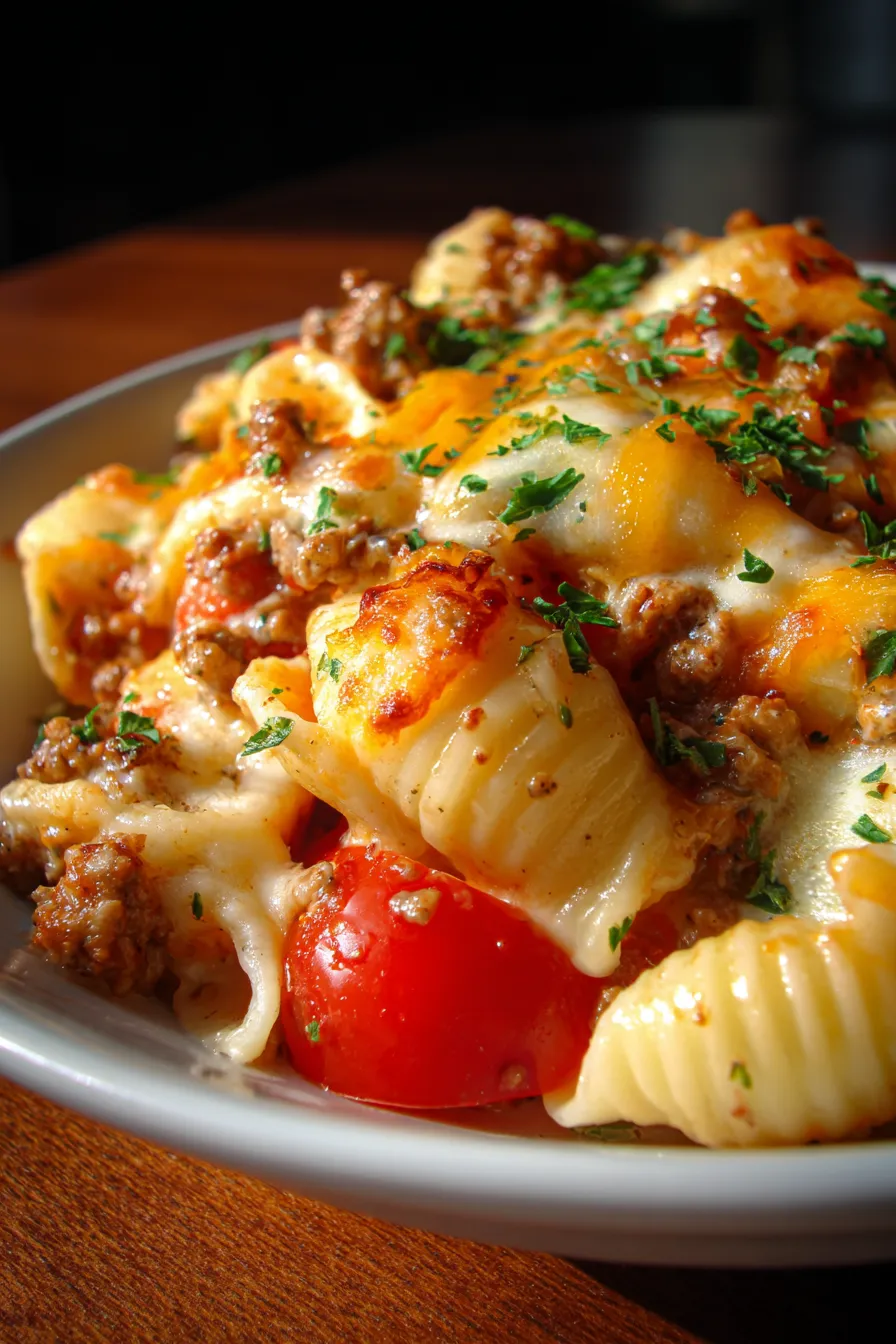 Creamy Rotel Pasta with Ground Beef - ingredients, prep, mise en place