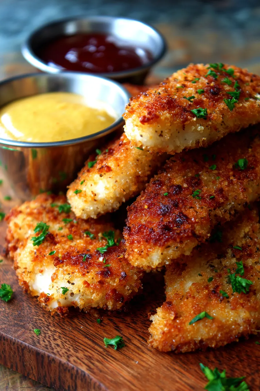 Crispy Baked Chicken Tenders – Kid-Friendly Dinner Recipe-breading-closeup