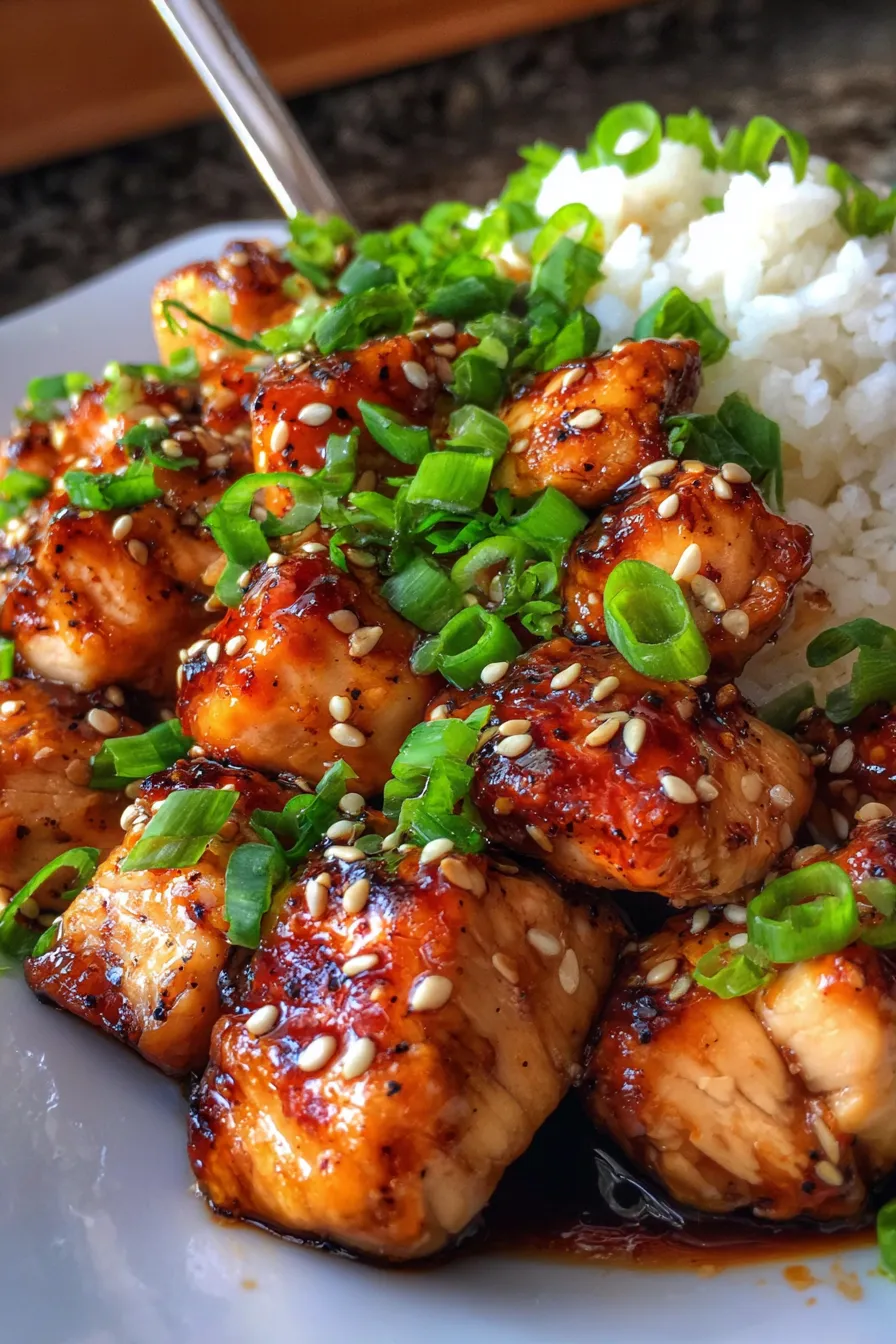 Dump-and-Go Crockpot Teriyaki Chicken-finished-platter