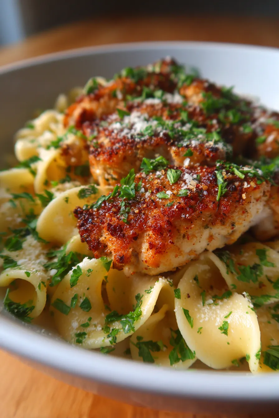 family dinner chicken pasta