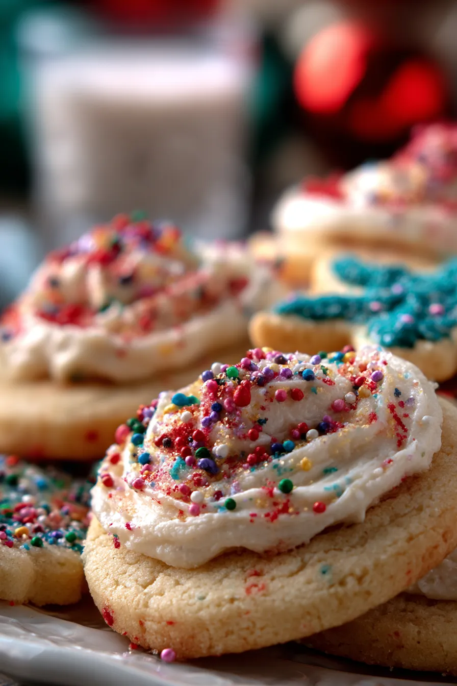 Frosted sugar cookies holiday spread