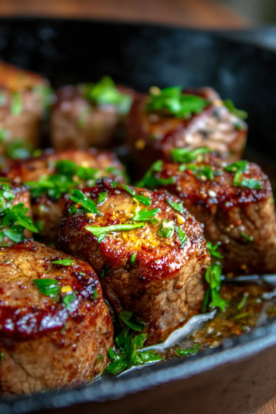 Garlic Butter Beef Bites (High Protein, One Pan)-serving-platter