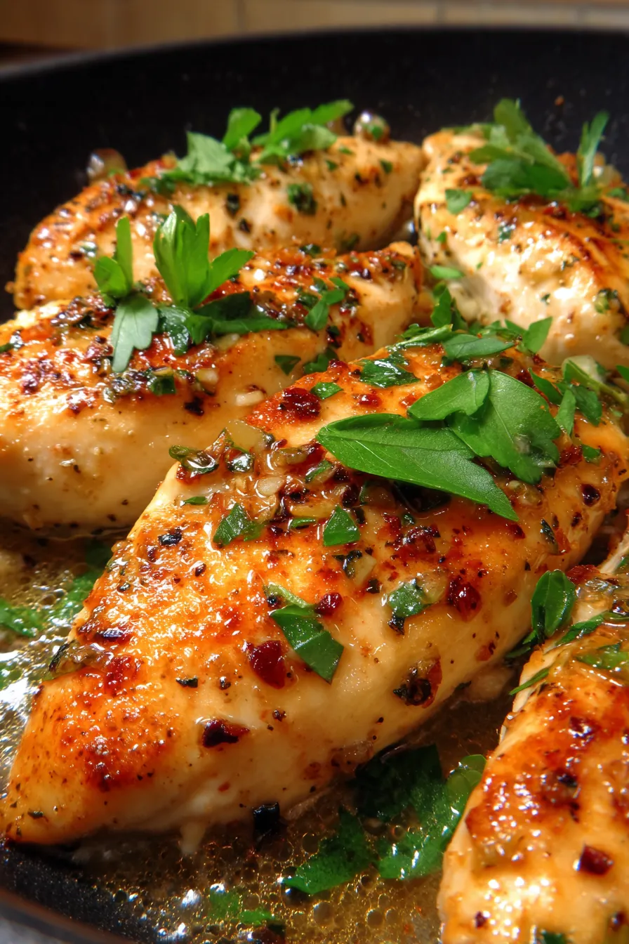 Garlic Butter Chicken Skillet for Quick Family Meals-plated-garnish