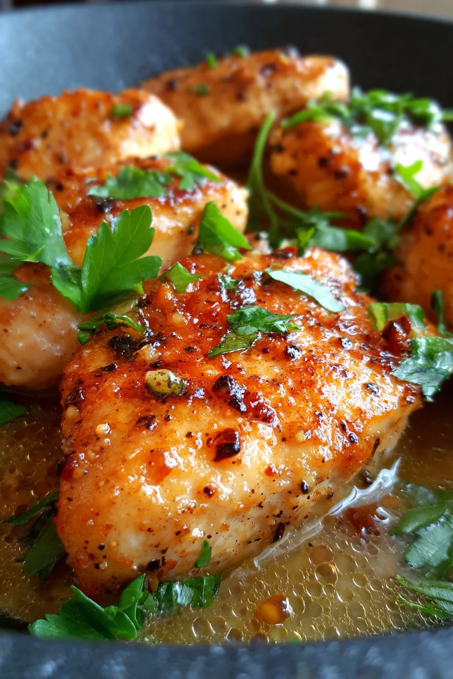 Garlic Butter Chicken Skillet for Quick Family Meals-sauce-closeup