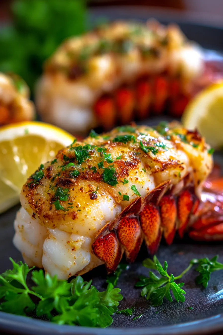 Garlic Butter Lobster Tails-closeup-texture