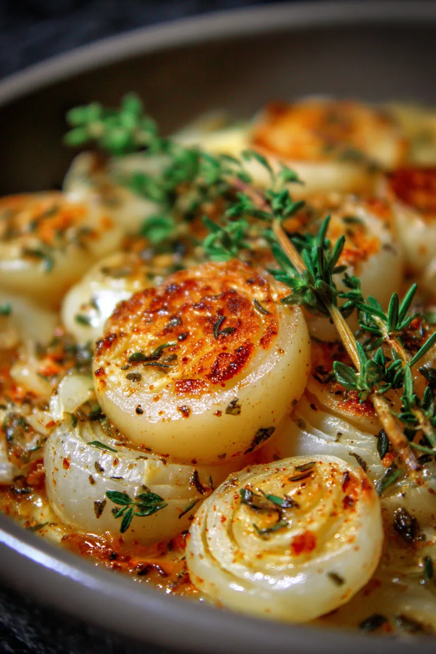 garlic confit onion boil-serving platter-overhead