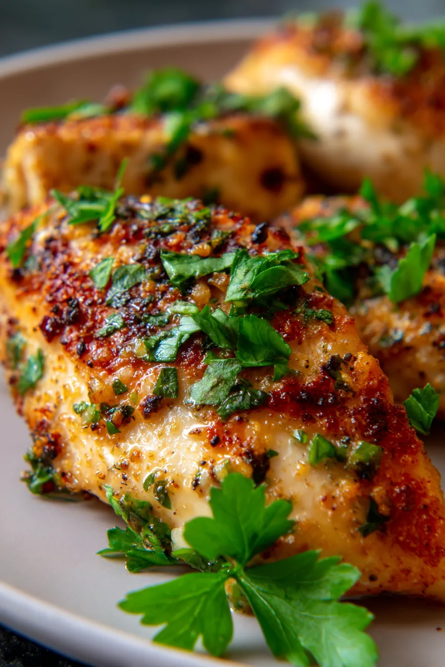 Garlic Parmesan Chicken Bake-sauce-closeup