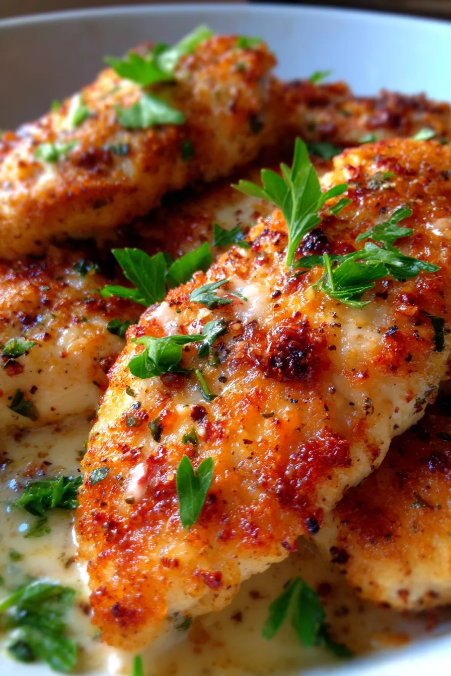 Garlic Parmesan Chicken Bake-serving-plate