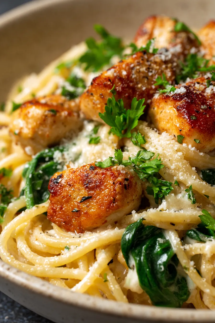 Garlic Parmesan Chicken Pasta-ingredients-prep