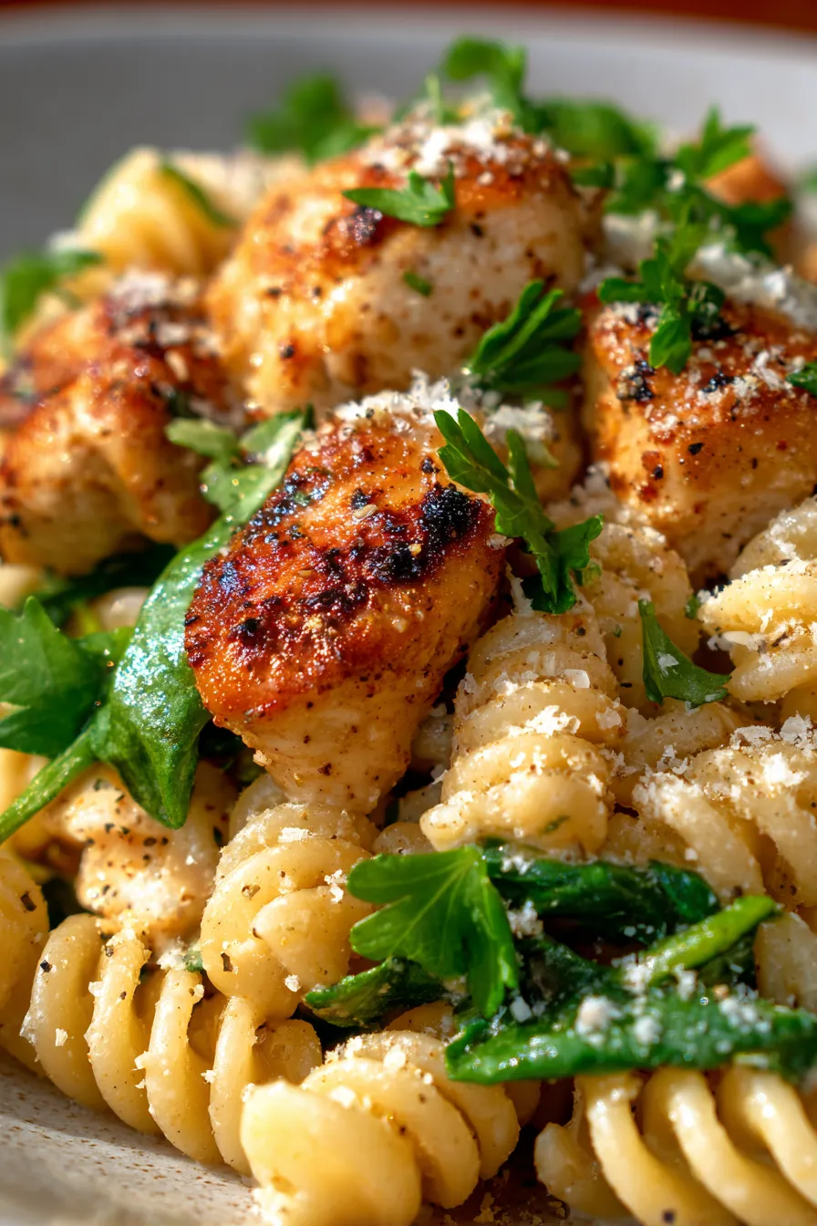 Garlic Parmesan Chicken Pasta-sauce-closeup