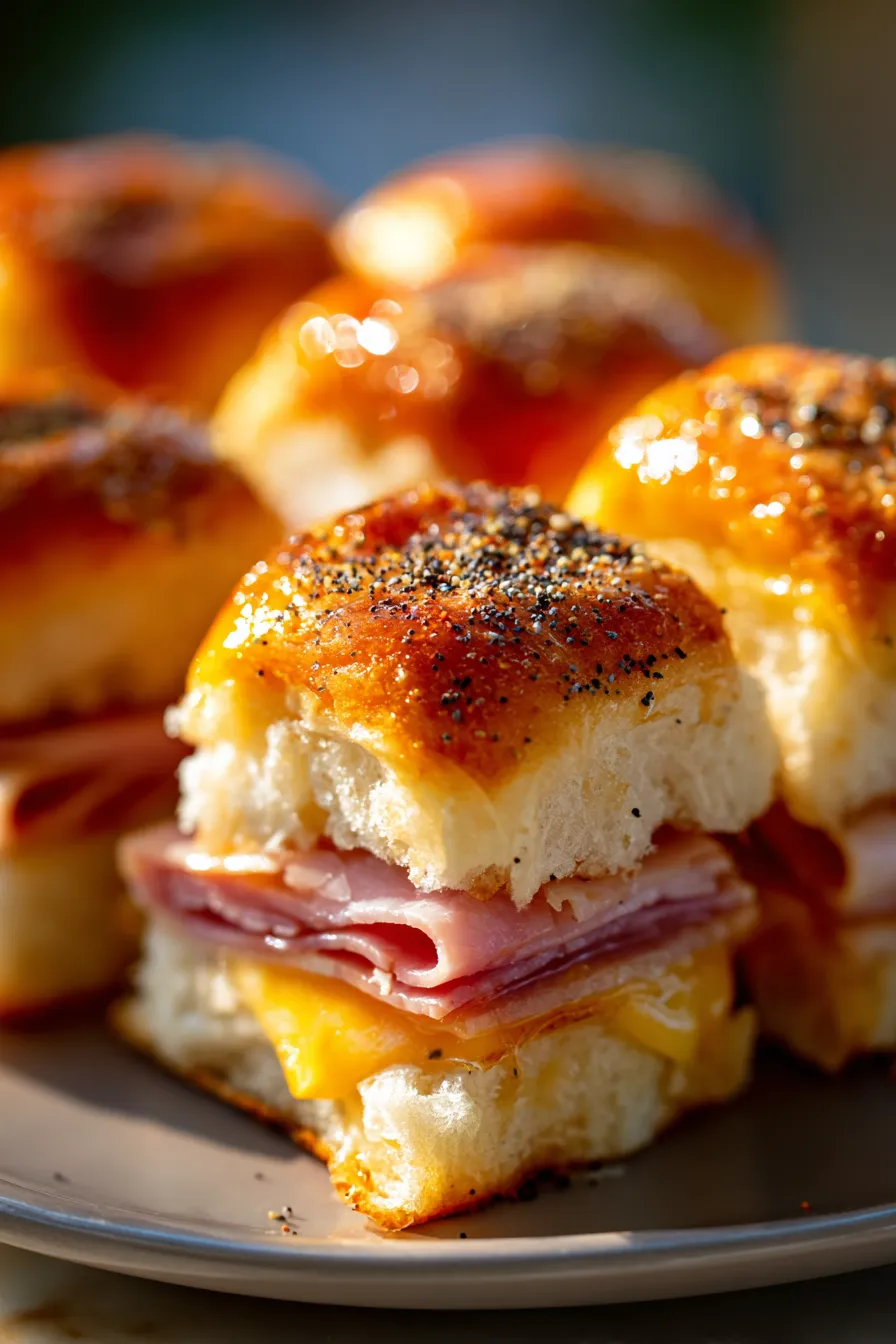 Ham Sliders-meltedcheese-closeup